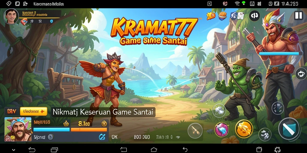 Tampilan gameplay ceria dan menyenangkan di KRAMAT77.