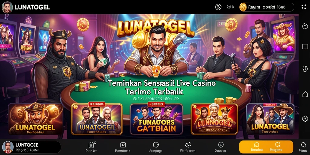 Tampilan gameplay Live Casino yang menarik di LUNATOGEL.