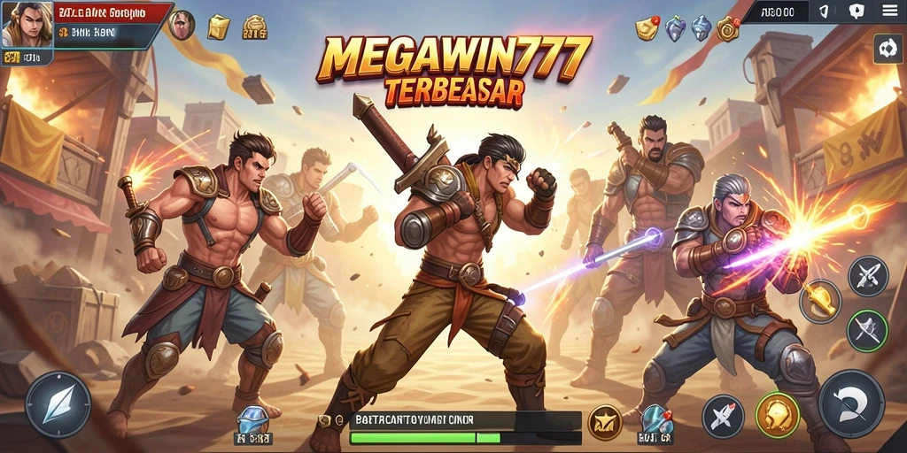 Tangkapan layar gameplay MEGAWIN777 yang menampilkan pertempuran seru.